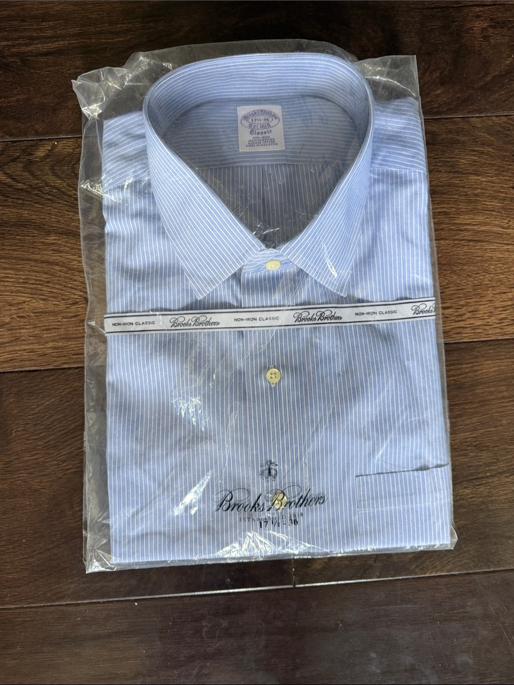 Brooks Brothers Light Blue Pinstripe Dress Shirt